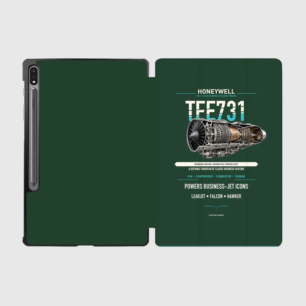 TFE731 design on dark green samsung tablet tablet case