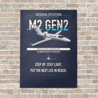 Thumbnail for Cessna Citation M2 Gen2 vertical canvas print - no frame - navy blue background
