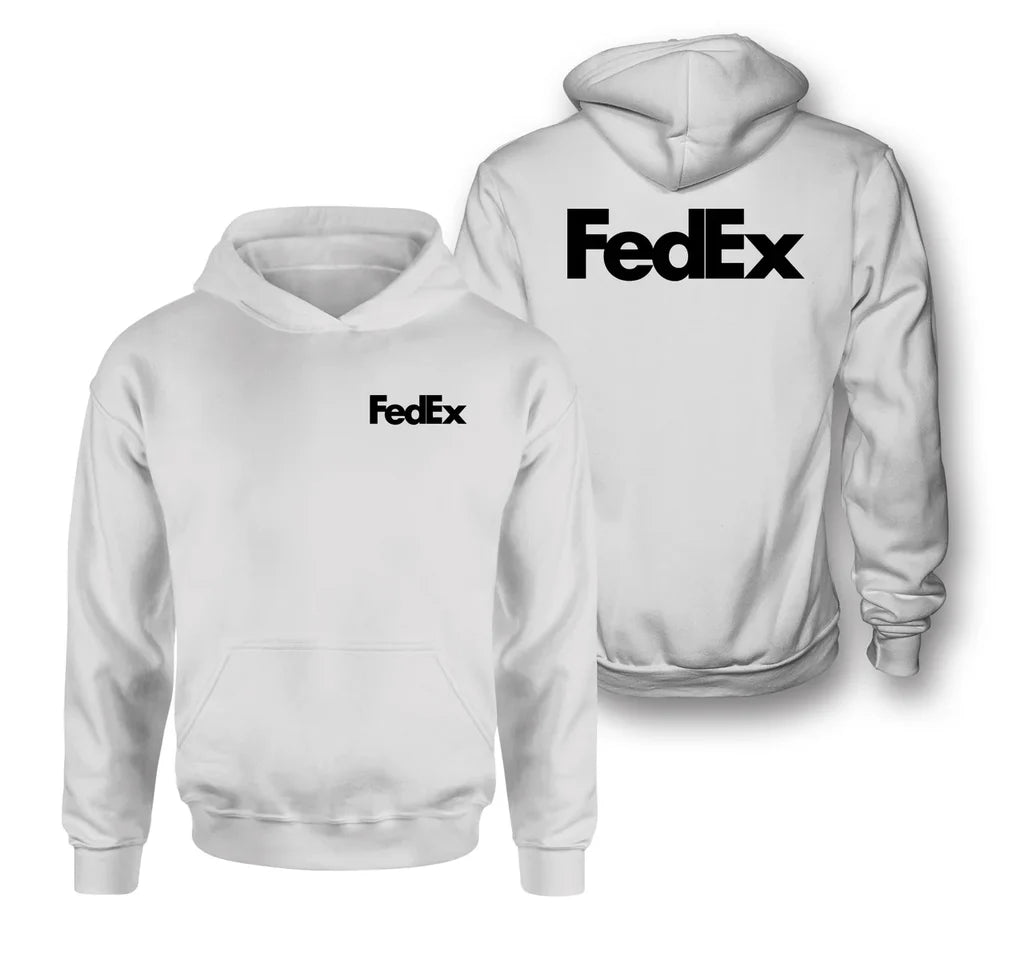FedEx logo on white double side hoodie