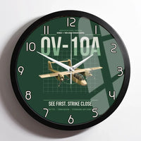 Thumbnail for OV-10A Bronco design on dark green framed wall clock