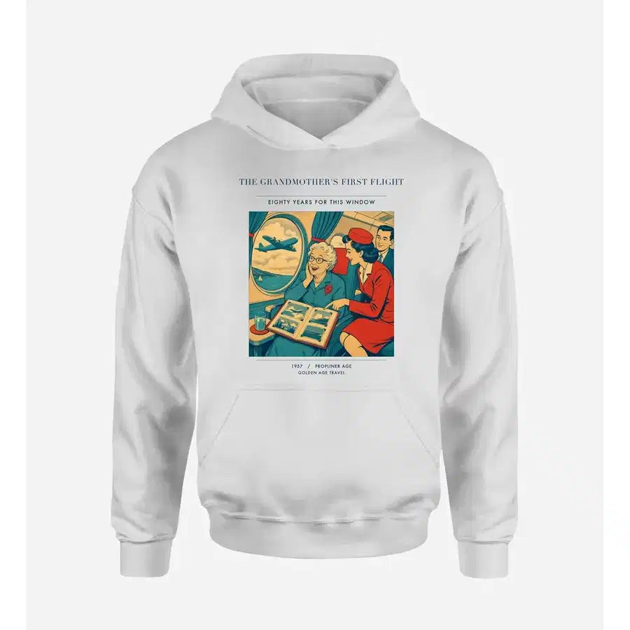 VINTAGE G4423 - The Grandmother's First Flight - Premium Hoodie design on white premium