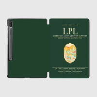 Thumbnail for Liverpool John Lennon Airport (LPL) design on dark green samsung tablet tablet case