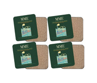 Thumbnail for Teesside International Airport (MME) design on dark green 4 pieces set coaster
