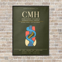 Thumbnail for John Glenn Columbus International Airport CMH - Canvas Framed - Green Army