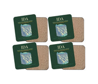 Thumbnail for Idaho Falls Regional Airport (IDA) design on dark green 4 pieces set coaster