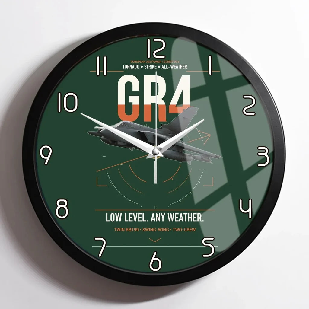 Panavia Tornado GR4 design on dark green framed wall clock