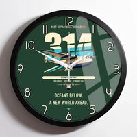 Thumbnail for Boeing 314 Clipper design on dark green framed wall clock