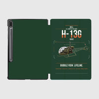 Thumbnail for Bell H-13G Sioux design on dark green samsung tablet tablet case