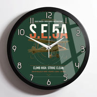 Thumbnail for Royal Aircraft Factory S.E.5a design on dark green framed wall clock