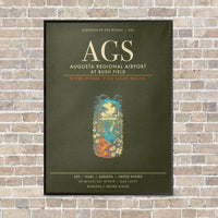 Thumbnail for Augusta Regional Airport at Bush Field AGS - Canvas Framed - Green Army