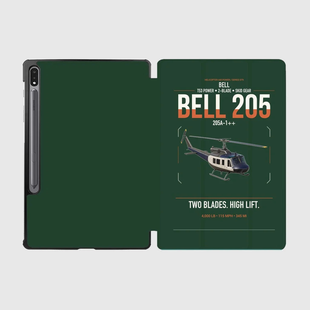 Bell 205A-1++ design on dark green samsung tablet tablet case