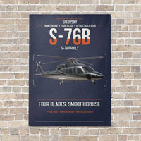 Thumbnail for Sikorsky S-76B vertical canvas print - no frame - navy blue background