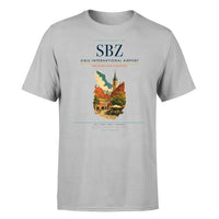 Thumbnail for Sibiu International Airport (SBZ) T-Shirt single-side front print in Light Gray | sibiu-international-airport-sbz-double-side-t-shirt