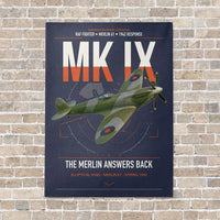 Thumbnail for Supermarine Spitfire Mk IX vertical canvas print - no frame - navy blue background