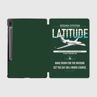 Thumbnail for Cessna Citation Latitude design on dark green samsung tablet tablet case