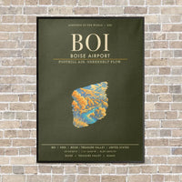 Thumbnail for Boise Airport BOI - Canvas Framed - Green Army