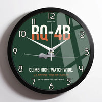 Thumbnail for RQ-4B Global Hawk design on dark green framed wall clock