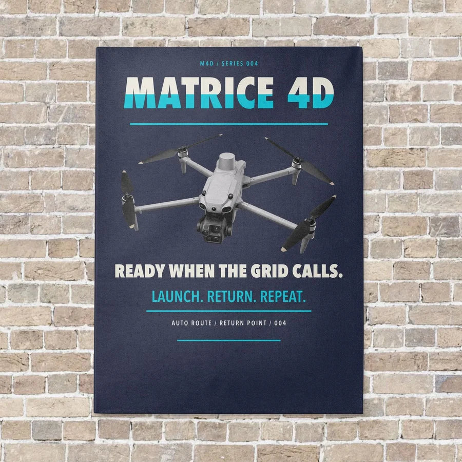 DJI Matrice 4D vertical canvas print - no frame - navy blue background