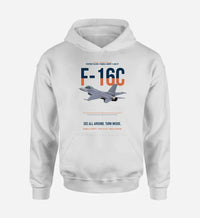 Thumbnail for F-16C FIGHTING FALCON design on white hoodie single side