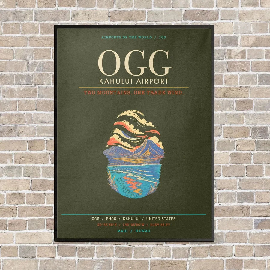 Kahului Airport OGG - Canvas Framed - Green Army
