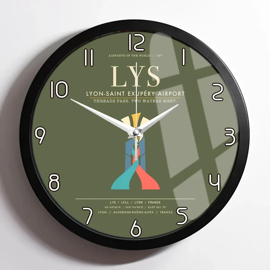 Lyon-Saint Exupery Airport LYS Wall-Clock Framed - Green Army
