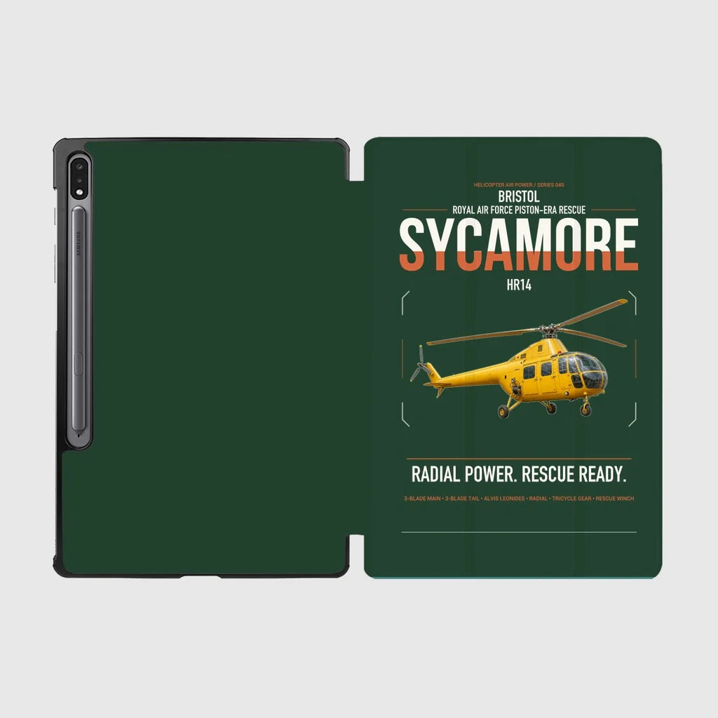 Bristol Sycamore HR14 design on dark green samsung tablet tablet case
