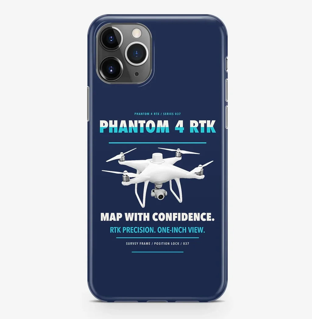 DJI Phantom 4 RTK Case ProMax design on navy blue iphone case promax