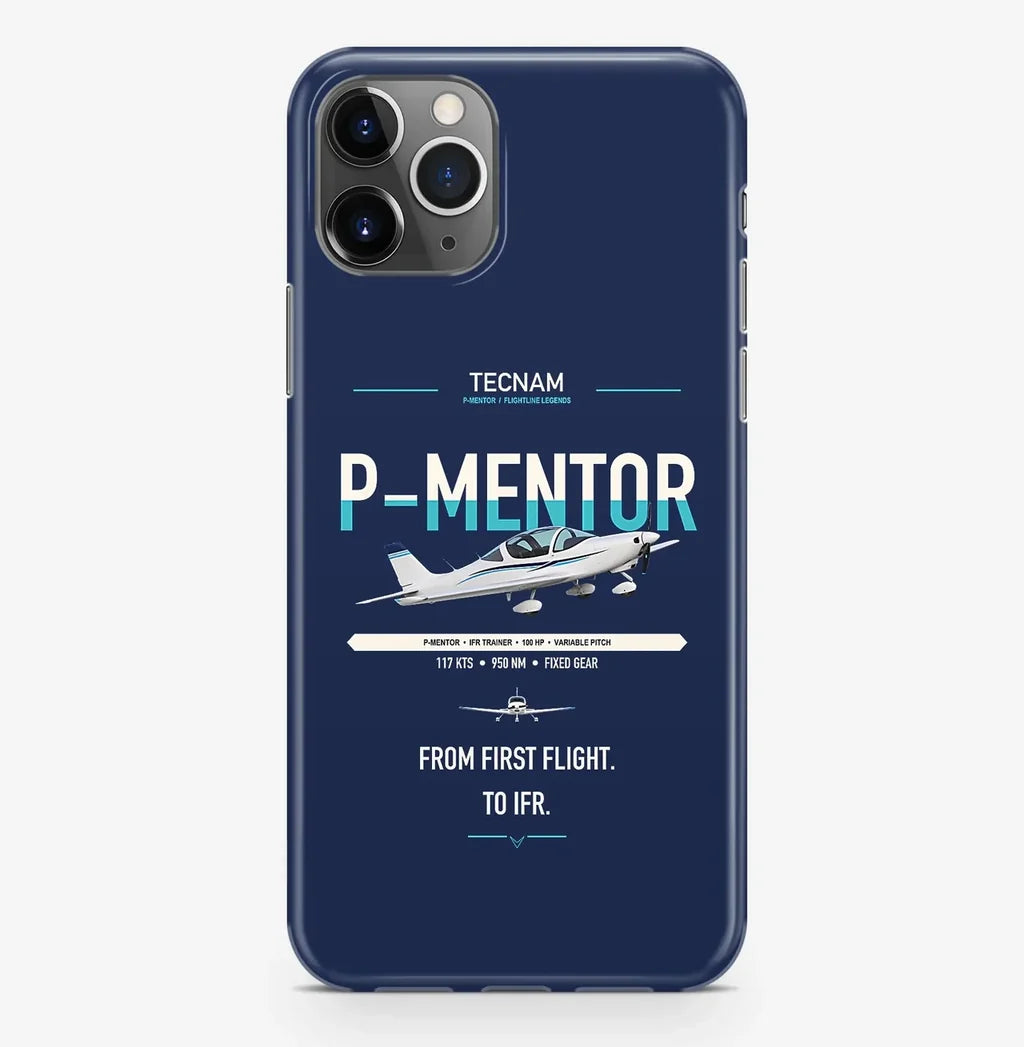 Tecnam P-Mentor design on navy blue magsafe iphone case, for iPhone Pro Max
