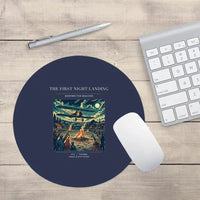 Thumbnail for VINTAGE G4327 - The First Night Landing - Designed Mouse Pads design on navyblue round