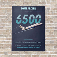 Thumbnail for Bombardier Global 6500 vertical canvas print - no frame - navy blue background