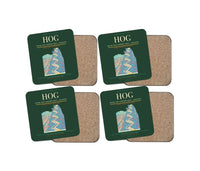 Thumbnail for Frank País Airport (HOG) design on dark green 4 pieces set coaster