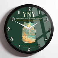 Thumbnail for Yangyang International Airport (YNY) design on dark green framed wall clock