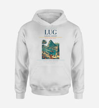 Thumbnail for Lugano Airport (LUG) design on white hoodie single-side print