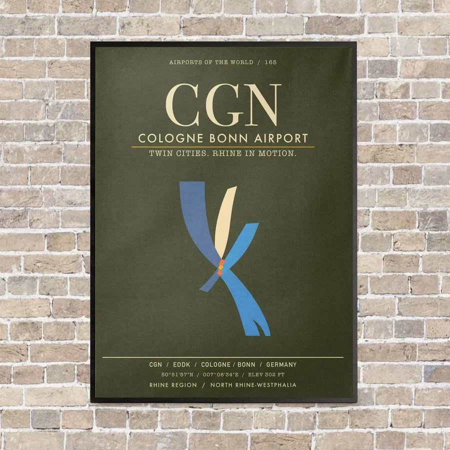 Cologne Bonn Airport CGN - Canvas Framed - Green Army