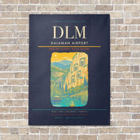 Thumbnail for Dalaman Airport DLM vertical canvas print - no frame - navy blue background