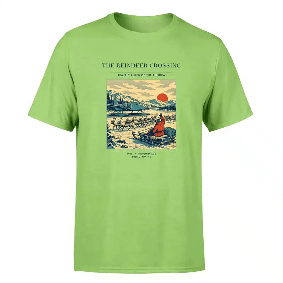VINTAGE G4350 - The Reindeer Crossing - Premium T-Shirt design on lightgreen premium t shirt