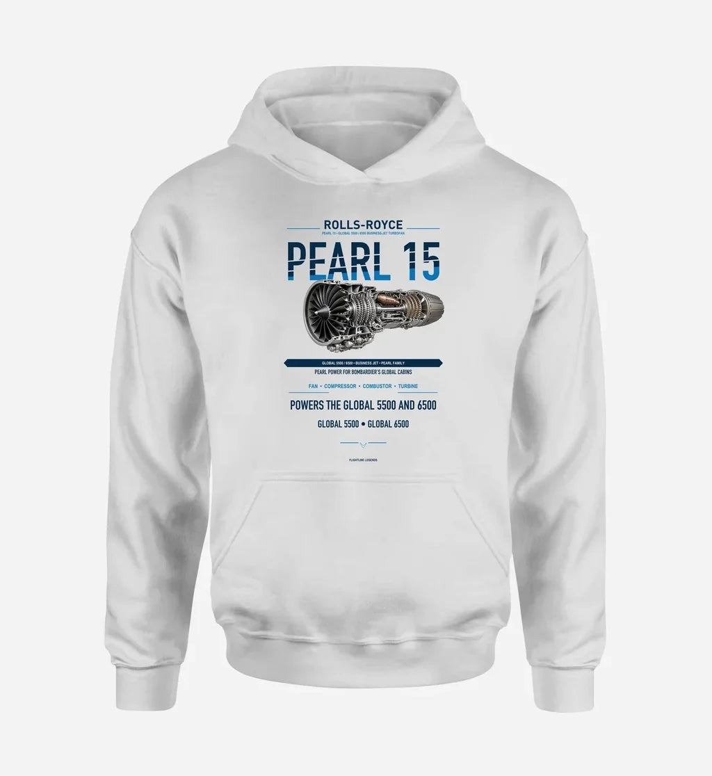 PEARL 15 design on white hoodie single side