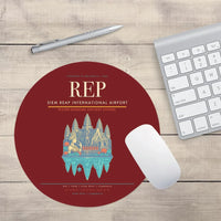 Thumbnail for Siem Reap International Airport (REP) design on dark red round mouse pad