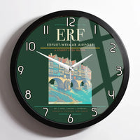 Thumbnail for Erfurt-Weimar Airport (ERF) design on dark green framed wall clock