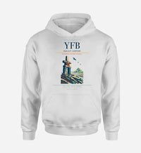 Thumbnail for Iqaluit Airport (YFB) design on white hoodie single-side print