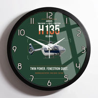 Thumbnail for Airbus H135 design on dark green framed wall clock