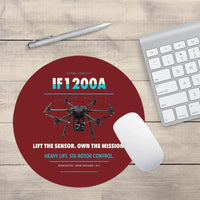Thumbnail for Inspired Flight IF1200A design on dark red round mouse pad