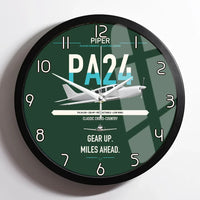 Thumbnail for Piper PA-24-250 Comanche 250 design on dark green framed wall clock