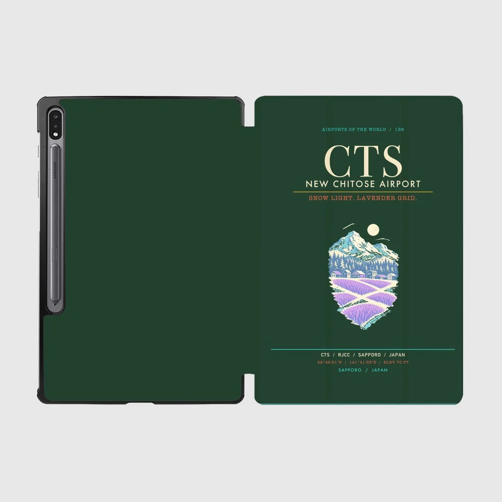 New Chitose Airport Sapporo CTS - Snowfield Lavender Grid - Dark Green