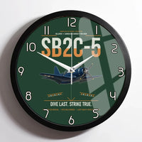 Thumbnail for SB2C-5 Helldiver design on dark green framed wall clock