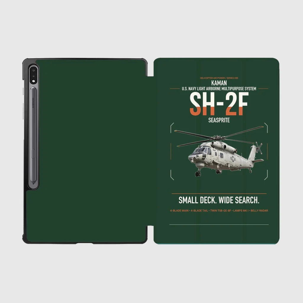 Kaman SH-2F Seasprite design on dark green samsung tablet tablet case