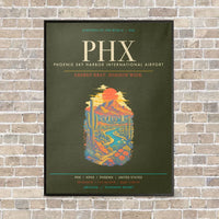 Thumbnail for Phoenix Sky Harbor International Airport PHX - Canvas Framed - Green Army