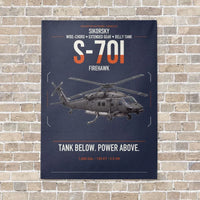 Thumbnail for Sikorsky S-70i FIREHAWK vertical canvas print - no frame - navy blue background