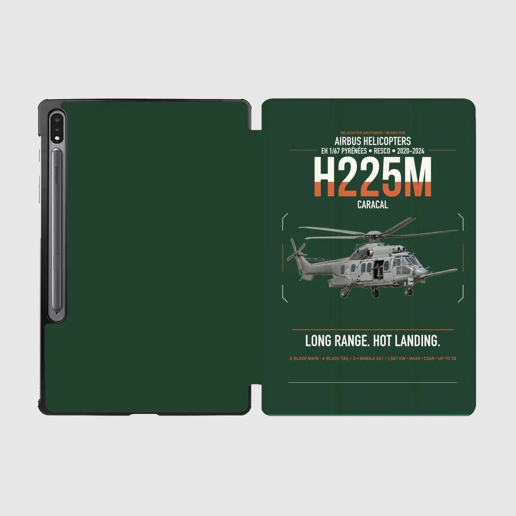 Airbus Helicopters H225M Caracal design on dark green samsung tablet tablet case