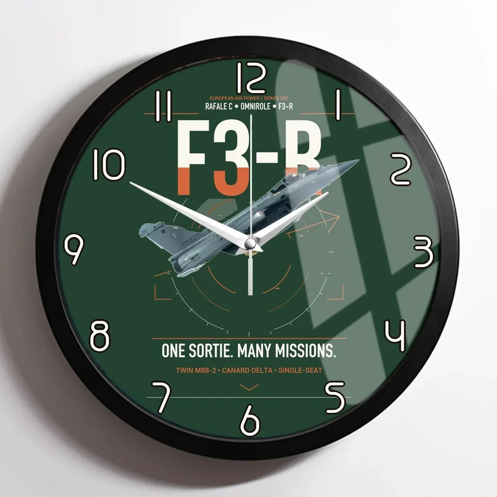 Dassault Rafale C — F3-R standard design on dark green framed wall clock